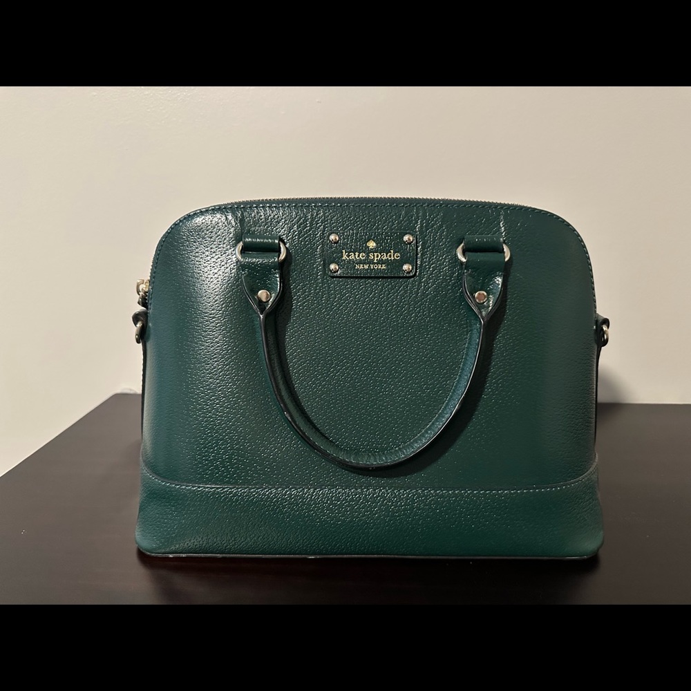 Forest green Kate Spade satchel purse